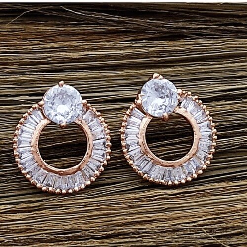 Vibrant earrings adding a pop of color