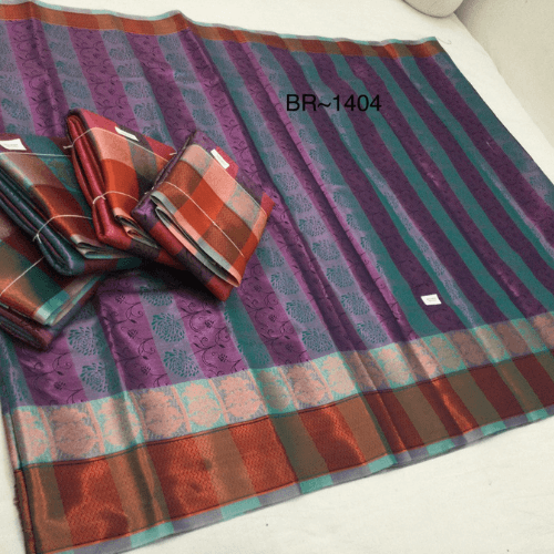 Traditional handloom saree with ethnic patterns