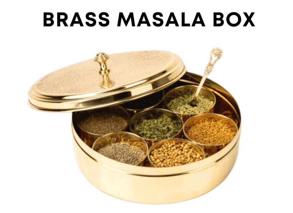brass masala box.