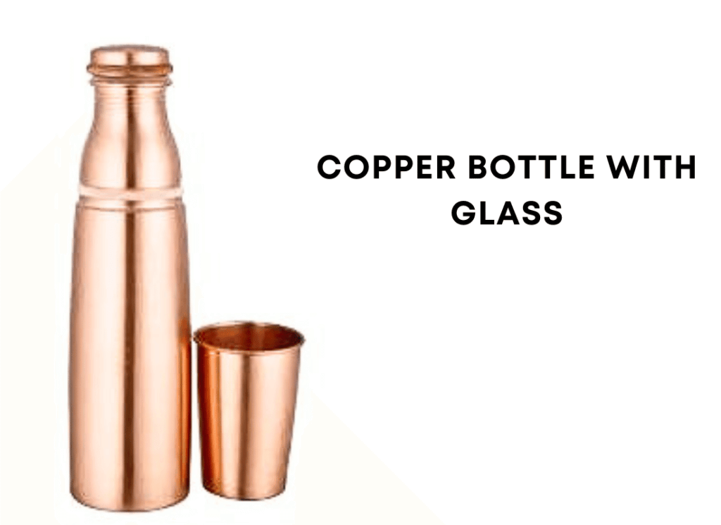 copper bottle with glass