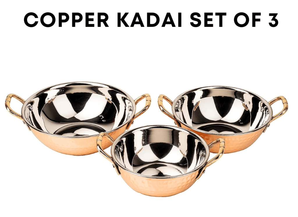 copper kadai set.