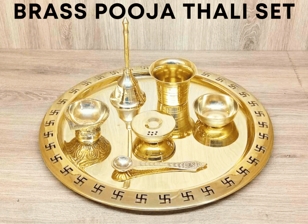 brass pooja thali set.